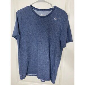 Nike Dri-Fit Pro Shirt Men’s M Blue Swoosh Athletic Fit Short Sleeve Tee
